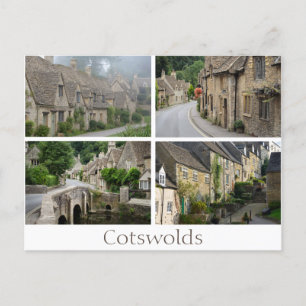 Postale Salutations de Cotswolds collage texte carte posta