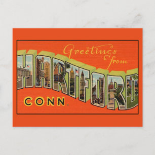 Postale Salutations de Hartford Grande Lettre carte postal