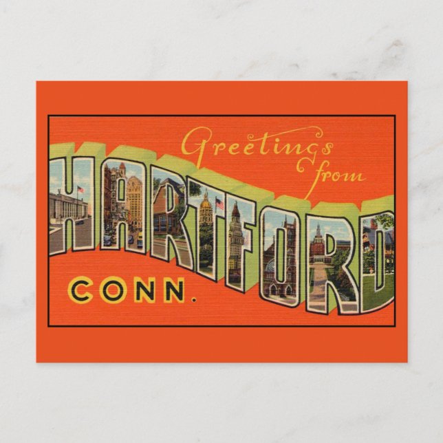 Postale Salutations de Hartford Grande Lettre carte postal (Devant)
