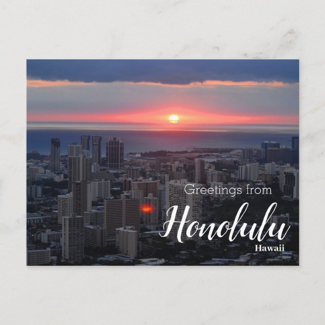Postale Salutations de Honolulu Hawaii Sunset Carte postal (Devant)