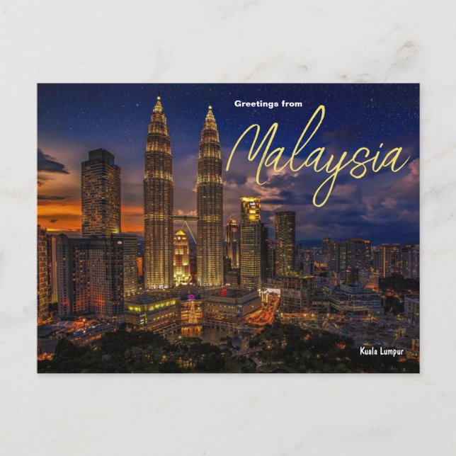 Postale Salutations de la Malaisie Kuala Lumpur Carte Post (Devant)
