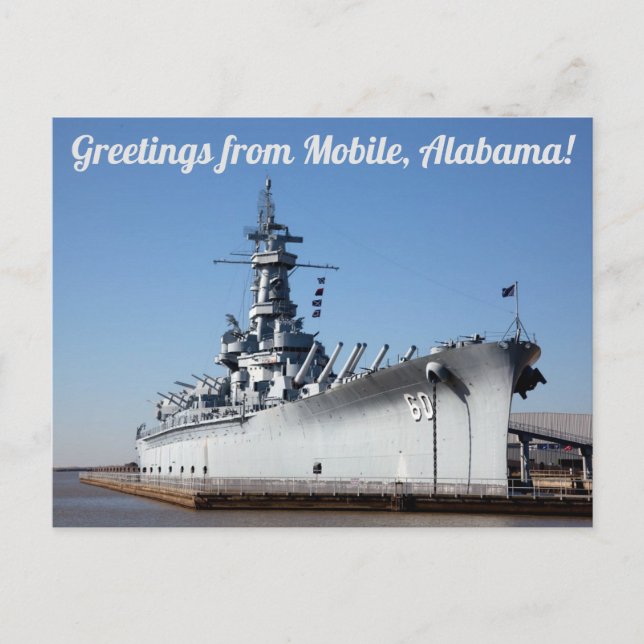 Postale Salutations de Mobile, Alabama, BB-60 Carte postal (Devant)