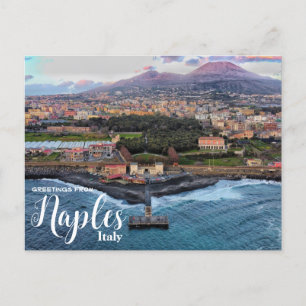 Postale Salutations de Naples Italie Mt. Vesuvius Carte po
