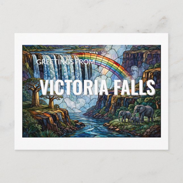 Postale Salutations de Victoria Falls, Zimbabwe Carte post (Devant)