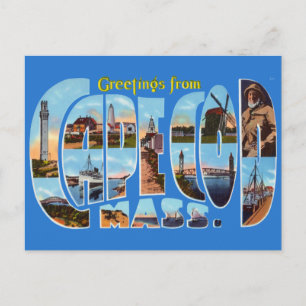 Postale Salutations vintages de Cape Cod Travel Carte Post