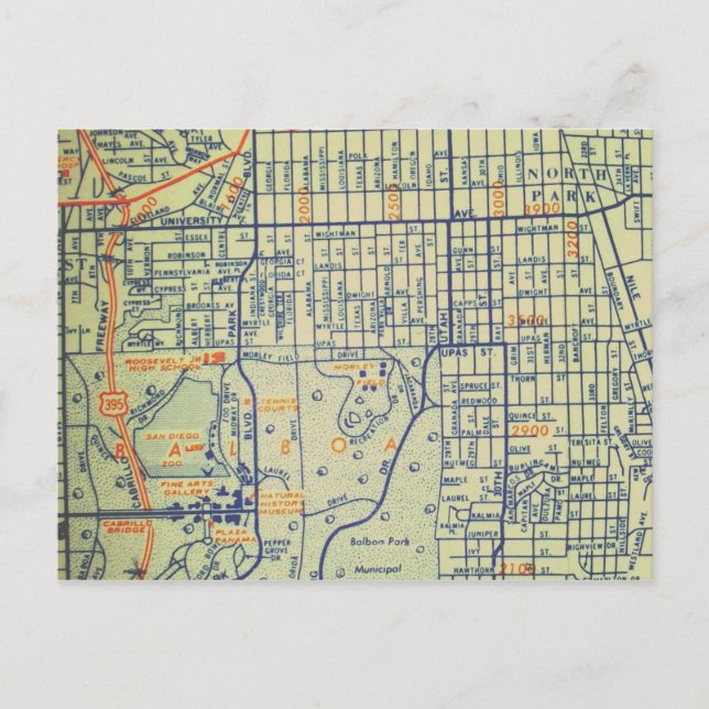 Postale San Diego, CA Carte Vintage (Devant)
