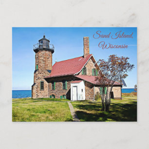 Postale Sand Island, Wisconsin Light House Photo Carte pos