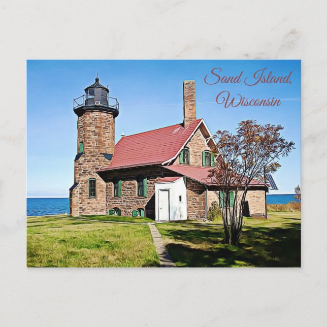 Postale Sand Island, Wisconsin Light House Photo Carte pos (Devant)