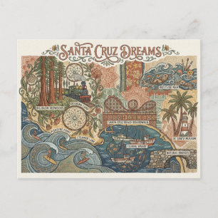 Postale Santa Cruz Californie Dreams Carte UCSC Surfing