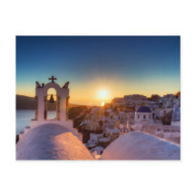 Santorin - Cycladic Oia au coucher du soleil carte