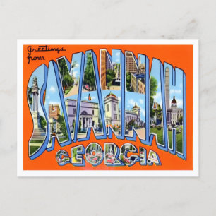 Postale Savannah, Géorgie Vintage Big Lettres Carte postal