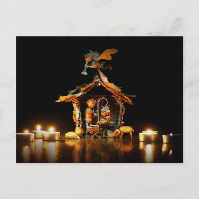 Postale Scène de la nativité des elfes de maïs - Carte de  (Devant)