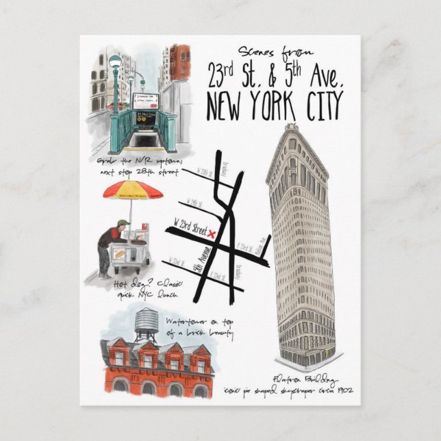 Postale Scènes des 23ème et 5ème Ave New York City Carte p (Devant)