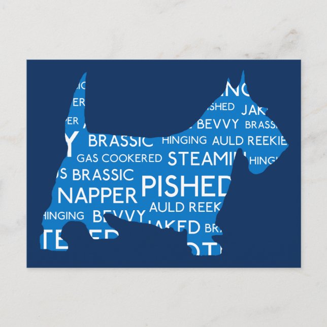 Postale scottie Auld Reekie Scottish Slang.png Carte posta (Devant)