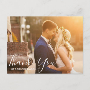 Postale script amusant   carte de remerciements mariage