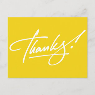 Postale Script moderne Citron jaune Carte de remerciements