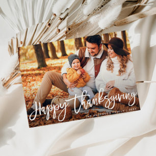 Postale Script rustique Bon thanksgiving photo Carte posta