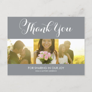 POSTALE SCRIPT WHIMSIQUE   CARTE POSTCARD MERCI MARIAGE