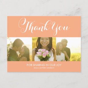 POSTALE SCRIPT WHIMSIQUE CARTE POSTCARD MERCI MARIAGE