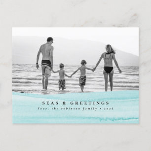 Postale Seas & Salutations Ocean Family Photo Carte de Noë