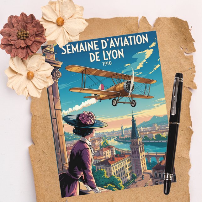 Postale Semaine d'Aviation de Lyon Carte d'Anniversaire Vi (Créateur téléchargé)