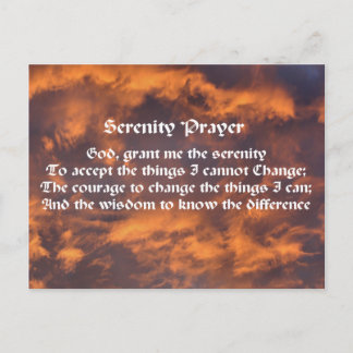 Postale Serenity Prière Sky Clouds Affirmations Carte post