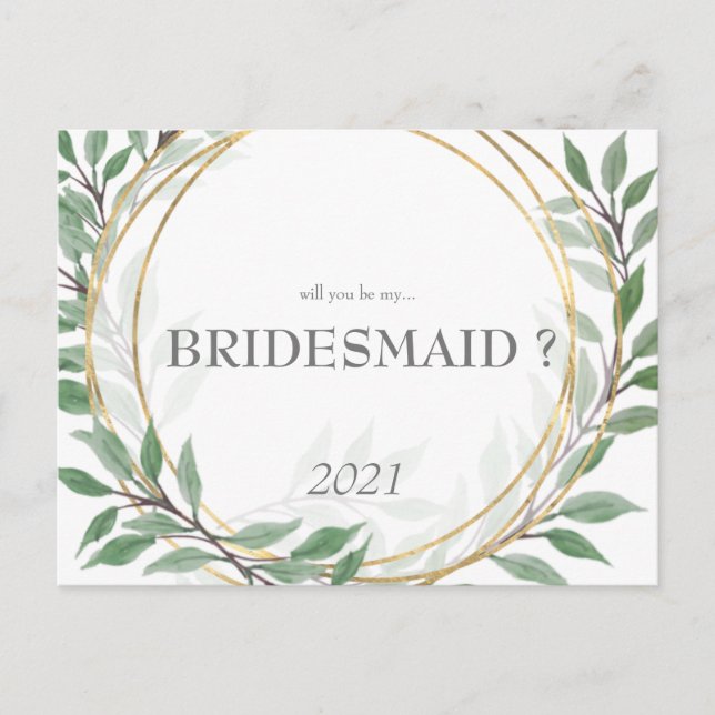 Postale Serez-vous mon bouquet de feuillage de carte mère (Devant)
