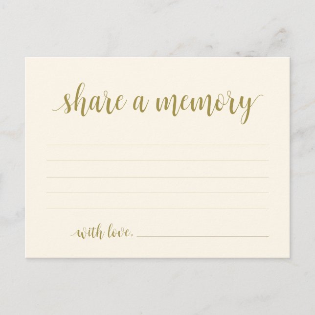 Postale Service funéraire, Gold Script, Partager une carte (Devant)