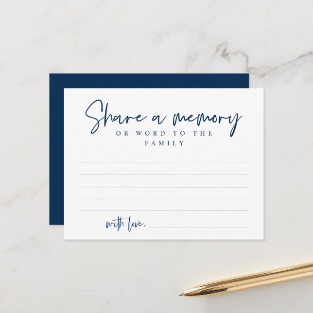 Postale Service funéraire, Partager une mémoire, Carte de  (Devant/Arrière en situation)