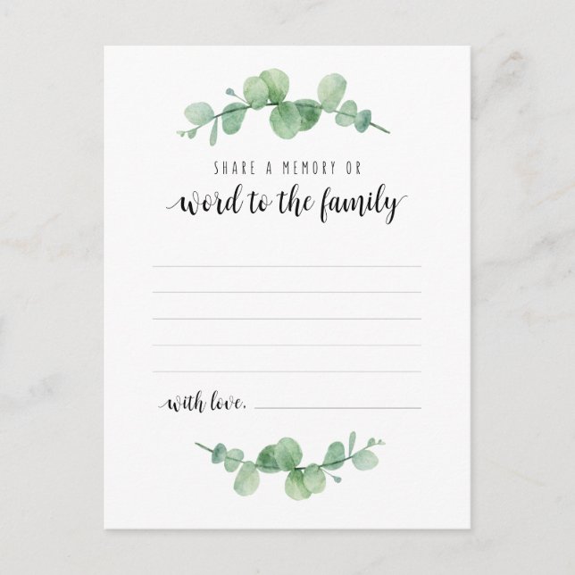 Postale Service funéraire, Verdure, Partager une carte mém (Devant)