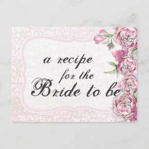 Postale Shabby Peony Vintage Floral Chic Bride Carte Recet