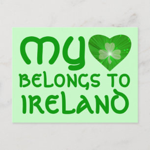 Postale Shamrock 'Mon Coeur appartient à... ' carte postal