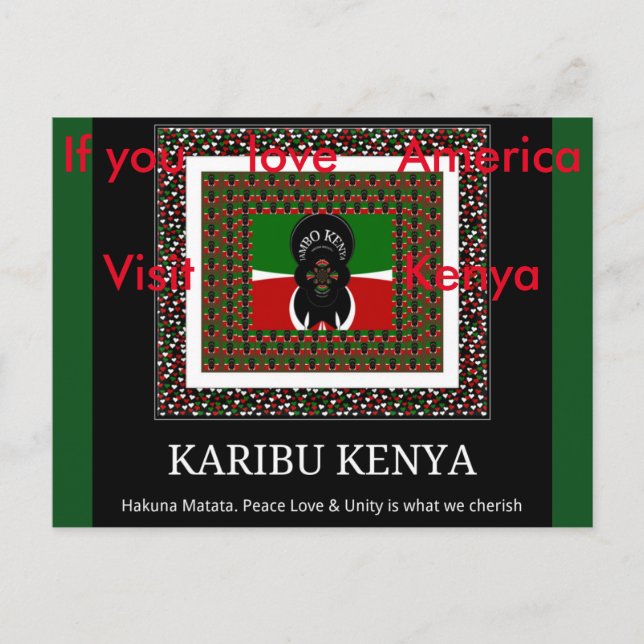Postale Si vous aimez l'Amérique visitez Kenya Carte posta (Devant)