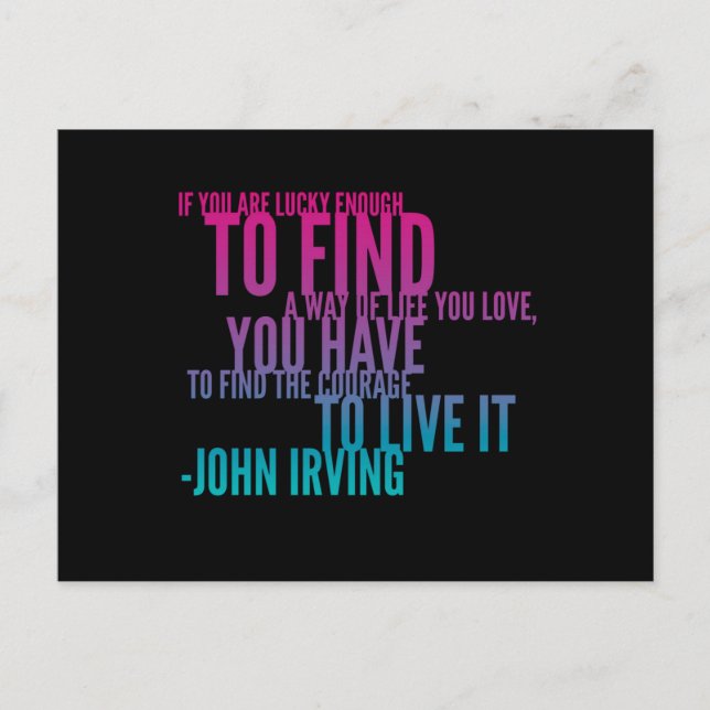 Postale Si Vous Avez De La Chance John Irving Citer Carte  (Devant)