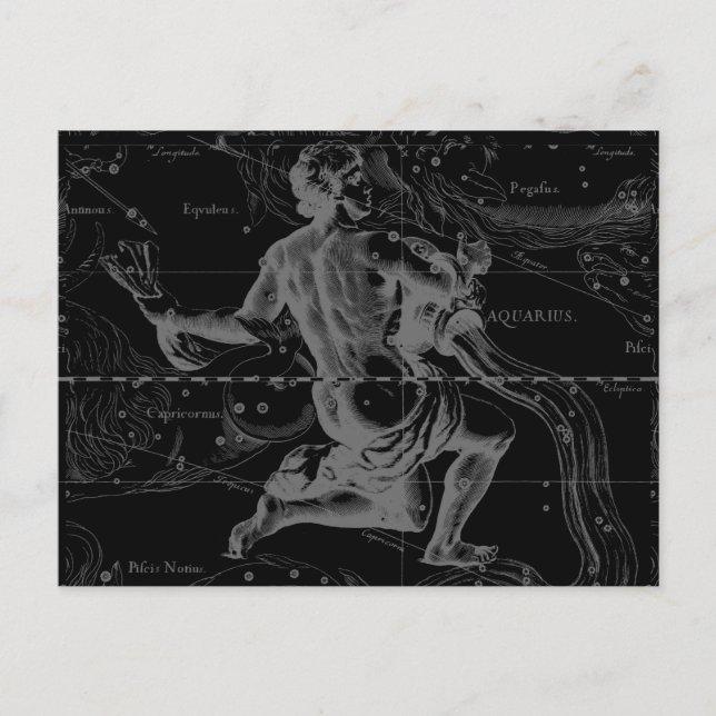 Postale Signe Aquarius Carte de la constellation par Hevel (Devant)