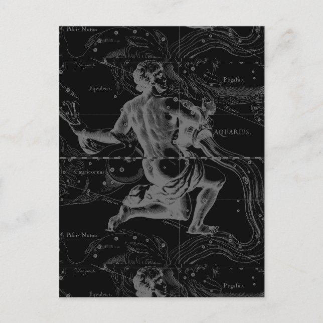 Postale Signe Aquarius Carte de la constellation par Hevel (Devant)