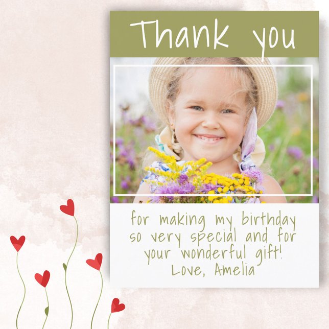 Postale Simple Carte de remerciement d'anniversaire pour f (Créateur téléchargé)