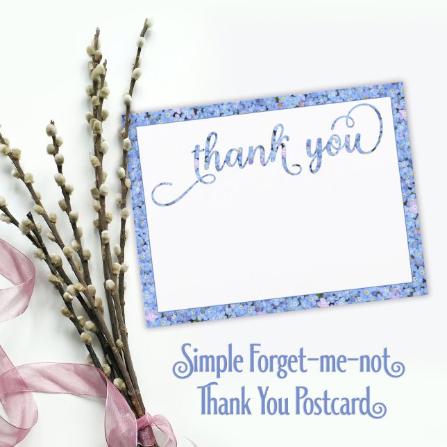 Postale Simple Carte de Remerciement Fleur d'Oubli (Créateur téléchargé)