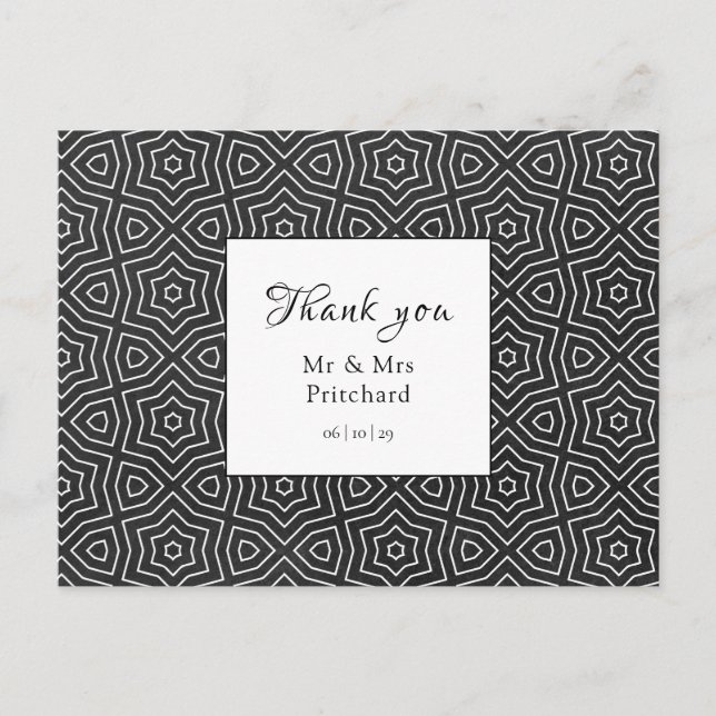 Postale Simple Chic Carte de Remerciement de Mariage Maroc (Devant)