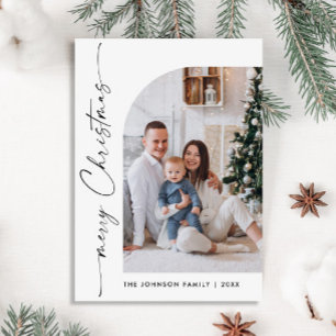 Postale Simple Élégant PHOTO de vacances Noël Carte de vœu