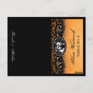 Postale Skeleton Halloween FOLDING Nom de la carte de lieu