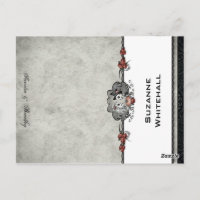 Skeletons mariages Grey AJOUTER NOM Pliage Carte d