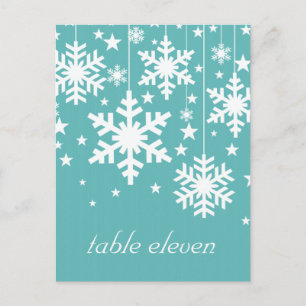 Postale Snowflakes et Stars Table Carte postale, Turquoise