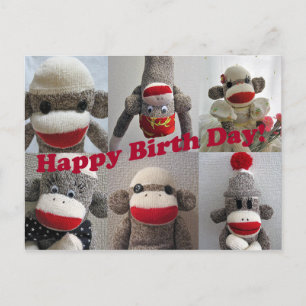 Postale Sock Monkeys Bonne carte d'anniversaire