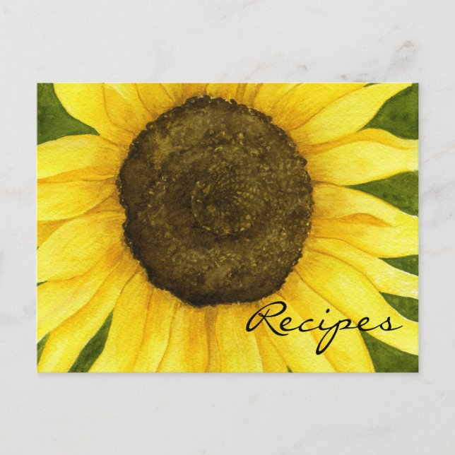 Postale Soleil sur une carte de recette de bâton (Devant)