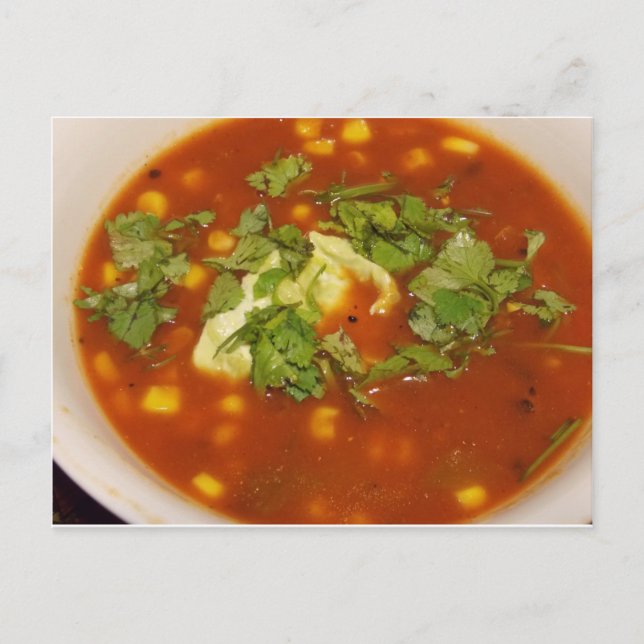 Postale Soupe avec carte Cilantro (Devant)