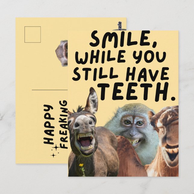 Postale Sourire tant que vous avez encore des dents Carte  (Devant / Derrière)