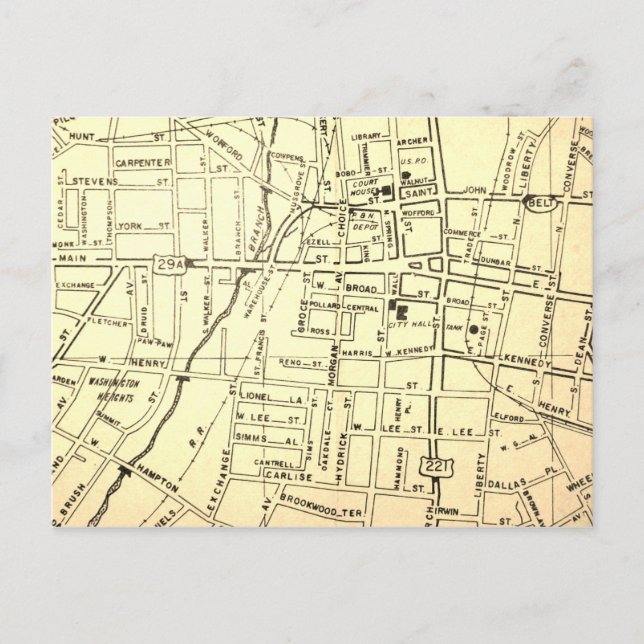 Postale Spartanburg, SC Carte Vintage (Devant)
