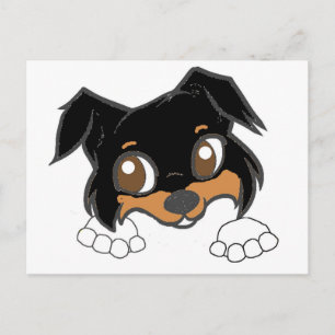 Postale ss caricature noir et blanc regarder la carte post