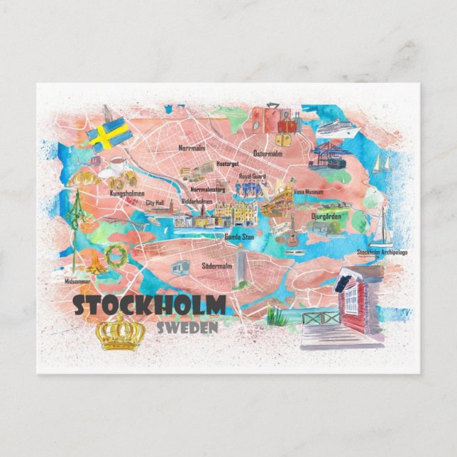 Postale Stockholm Suède Carte illustrée (Devant)